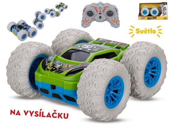 R/C auto akrobatické 360° 15,5cm 2,4GHz plná funkce na baterie se světlem v krabičce